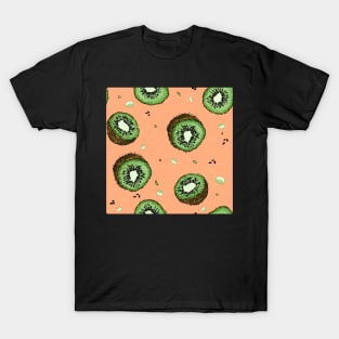 Summer Time Orange Kiwi Pattern with Texture T-Shirt